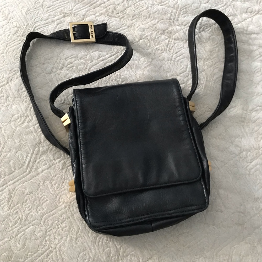 Vintage Perlina Leather Crossbody Bag